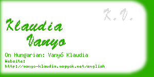 klaudia vanyo business card
