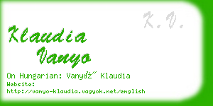 klaudia vanyo business card